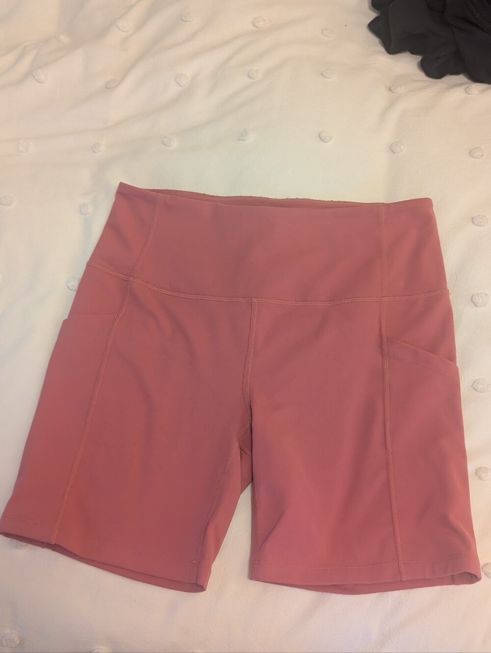 Zella Mauve-Pink High-Rise Bike Shorts with Side Pockets